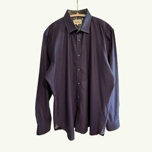 Ted Baker Endurance Dress Shirt 17 34/35 Blue Pinpoint